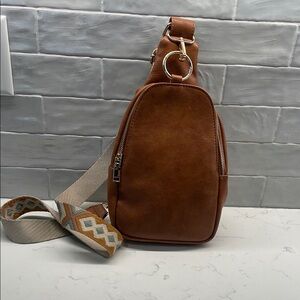Moda Luxe Regina Crossbody Brown Vegan Leather Sling Bag